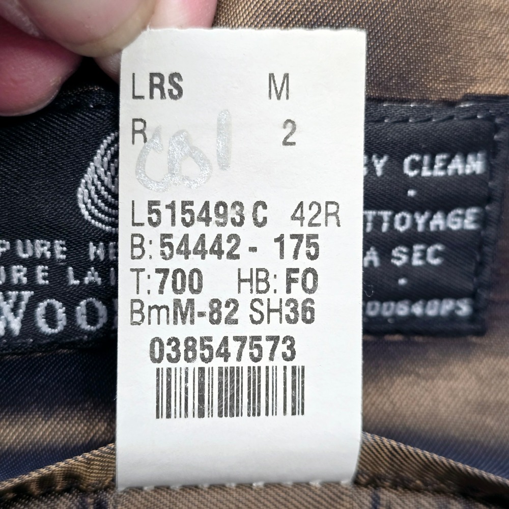 Calvin Klein Wool Blazer Men's 42R Windowpane Pattern Two Button Style Dark Grey - Picture 5 of 15